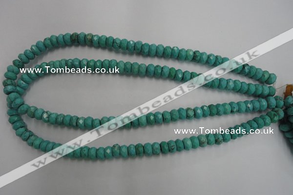 CWB442 15.5 inches 5*8mm faceted rondelle howlite turquoise beads