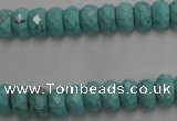 CWB443 15.5 inches 5*8mm faceted rondelle howlite turquoise beads