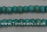 CWB444 15.5 inches 6*8mm faceted rondelle howlite turquoise beads