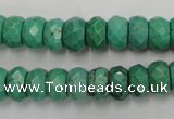 CWB445 15.5 inches 6*10mm faceted rondelle howlite turquoise beads