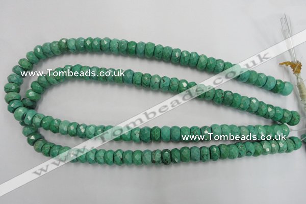 CWB445 15.5 inches 6*10mm faceted rondelle howlite turquoise beads