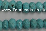 CWB447 15.5 inches 8*12mm faceted rondelle howlite turquoise beads