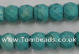 CWB450 15.5 inches 10*12mm faceted rondelle howlite turquoise beads