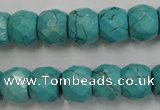 CWB450 15.5 inches 10*12mm faceted rondelle howlite turquoise beads