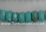 CWB451 15.5 inches 7*14mm faceted rondelle howlite turquoise beads