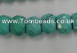 CWB452 15.5 inches 10*14mm faceted rondelle howlite turquoise beads