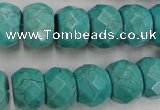 CWB453 15.5 inches 10*14mm faceted rondelle howlite turquoise beads