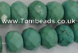 CWB456 15.5 inches 12*16mm faceted rondelle howlite turquoise beads