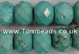 CWB459 15.5 inches 12*18mm faceted rondelle howlite turquoise beads