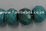 CWB460 15.5 inches 13*18mm faceted rondelle howlite turquoise beads