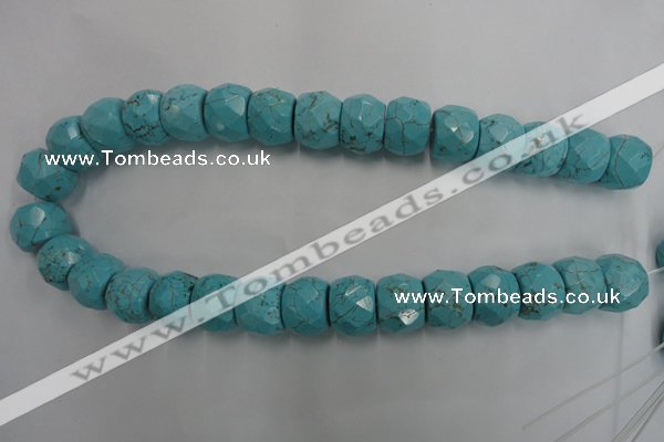 CWB461 15.5 inches 14*20mm faceted rondelle howlite turquoise beads