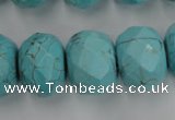 CWB462 15.5 inches 14*20mm faceted rondelle howlite turquoise beads