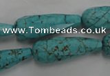CWB472 15.5 inches 10*30mm faceted teardrop howlite turquoise beads