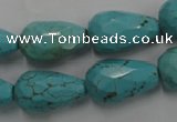 CWB473 15.5 inches 12*20mm faceted teardrop howlite turquoise beads