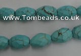 CWB481 15.5 inches 8*12mm faceted rice howlite turquoise beads