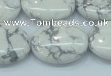 CWB53 15.5 inches 20*25mm oval natural white howlite gemstone beads