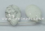 CWB54 20*30mm top-drilled teardrop natural white howlite gemstone beads