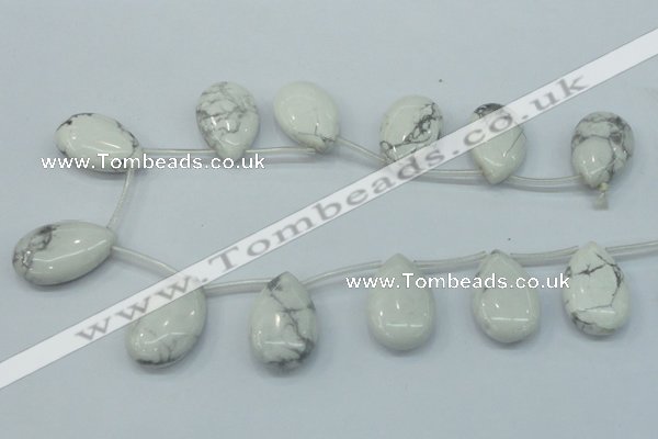 CWB54 20*30mm top-drilled teardrop natural white howlite gemstone beads