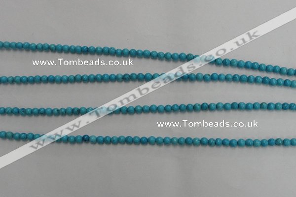 CWB552 15.5 inches 4mm round howlite turquoise beads wholesale