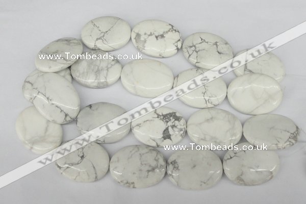 CWB60 15.5 inches 30*40mm oval natural white howlite beads wholesale