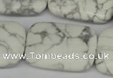 CWB61 15.5 inches 25*35mm rectangle natural white howlite beads