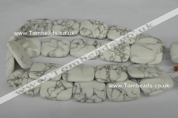 CWB61 15.5 inches 25*35mm rectangle natural white howlite beads