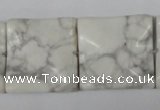 CWB62 15.5 inches 25*25mm wavy square natural white howlite beads