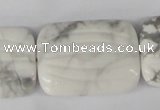 CWB63 15.5 inches 25*35mm carved rectangle natural white howlite beads