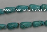 CWB675 15.5 inches 8*14mm teardrop howlite turquoise beads wholesale