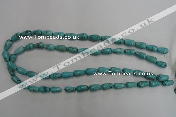 CWB675 15.5 inches 8*14mm teardrop howlite turquoise beads wholesale