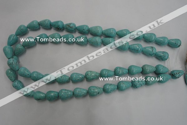 CWB676 15.5 inches 10*15mm teardrop howlite turquoise beads wholesale