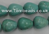 CWB677 15.5 inches 13*16mm teardrop howlite turquoise beads wholesale