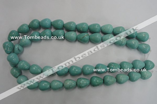 CWB677 15.5 inches 13*16mm teardrop howlite turquoise beads wholesale