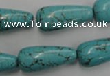 CWB678 15.5 inches 10*28mm teardrop howlite turquoise beads wholesale