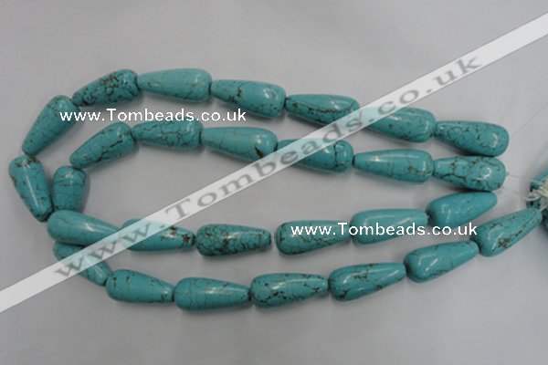 CWB678 15.5 inches 10*28mm teardrop howlite turquoise beads wholesale