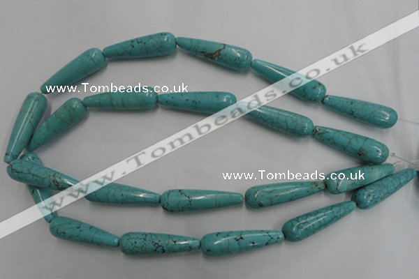 CWB679 15.5 inches 10*38mm teardrop howlite turquoise beads wholesale