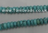 CWB682 15.5 inches 3*7mm rondelle howlite turquoise beads wholesale