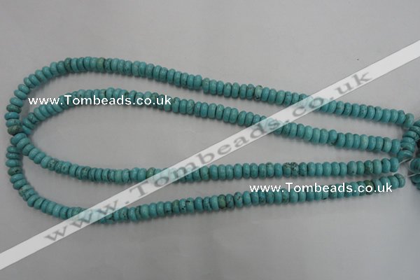 CWB682 15.5 inches 3*7mm rondelle howlite turquoise beads wholesale