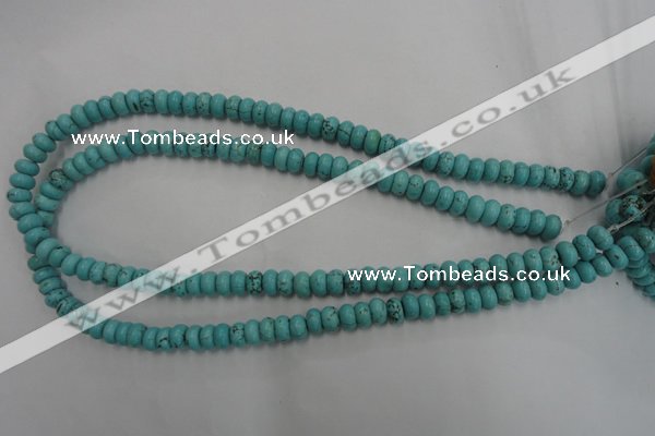 CWB683 15.5 inches 4*7mm rondelle howlite turquoise beads wholesale