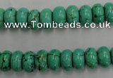 CWB685 15.5 inches 6*10mm rondelle howlite turquoise beads wholesale