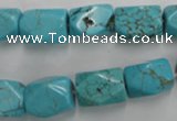 CWB688 15.5 inches 10*14mm faceted nuggets howlite turquoise beads