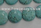 CWB706 15.5 inches 18mm flat round howlite turquoise beads