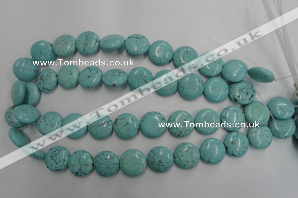 CWB706 15.5 inches 18mm flat round howlite turquoise beads