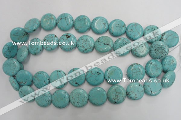 CWB707 15.5 inches 20mm flat round howlite turquoise beads