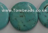 CWB709 15.5 inches 30mm flat round howlite turquoise beads