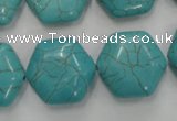 CWB712 15.5 inches 18*20mm hexagon howlite turquoise beads