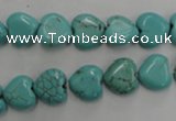 CWB714 15.5 inches 10*10mm heart howlite turquoise beads wholesale