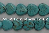 CWB715 15.5 inches 12*12mm heart howlite turquoise beads wholesale