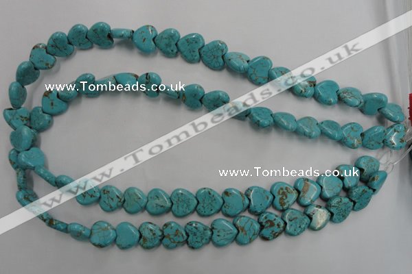 CWB715 15.5 inches 12*12mm heart howlite turquoise beads wholesale