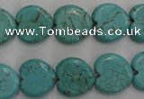 CWB716 15.5 inches 14*14mm heart howlite turquoise beads wholesale